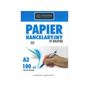 PAPIER KANCELARYJNY A3 100K.  KRATKA, INTERDRUK