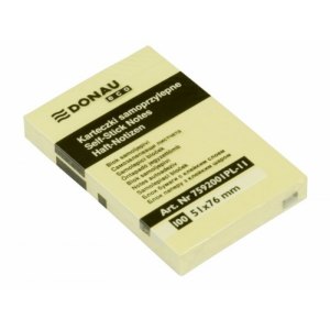 BLOCZEK SAMOP. DONAU ECO, 51X76MM, 1X100 K., JASNOŻ&Oacute;ŁTY