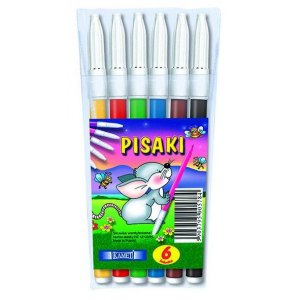 FLAMASTRY ZMYWALNE, 6 KOLOR&Oacute;W, KAMET