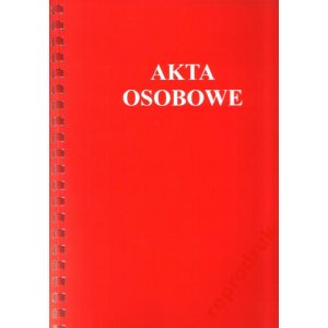 TECZKA AKT OSOBOWYCH, BIGOWANA, NADRUK, CZERWONA, INTERDRUK