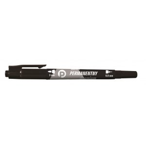 MARKER PERMANENTNY KM501, DWUSTRONNY, CZARNY, TETIS