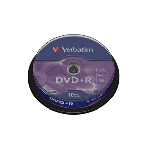 PŁYTA VERBATIM DVD+R, 4,7GB, 16X, CAKE 10