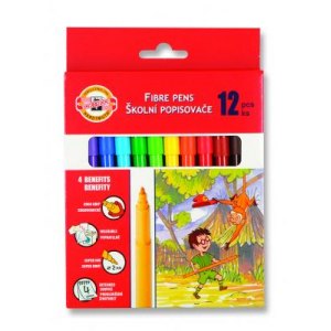 FLAMASTRY ZMYWALNE, 12 KOLOR&Oacute;W, KOH-I-NOOR