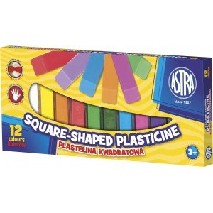 PLASTELINA KWADRATOWA 12 KOLOR&Oacute;W, ASTRA