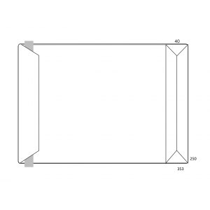 Koperta B-4, biała, HK z paskiem, RBD poszerzana, 250 szt
