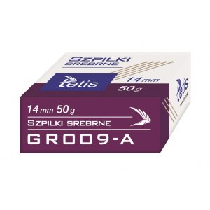 SZPILKI KRÓTKIE GR009, 14MM. SREBRNE, TETIS