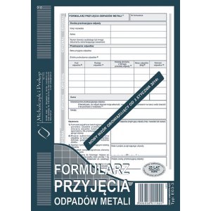 Formularz przyjęcia odpadów metali