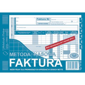 Faktura metoda kasowa wzór pełny dla sprzedaży netto