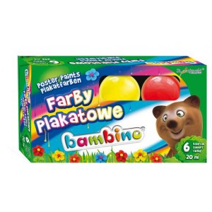 FARBY PLAKATOWE BAMBINO, 6 KOLOR&Oacute;W, 20 ML, MAJEWSKI