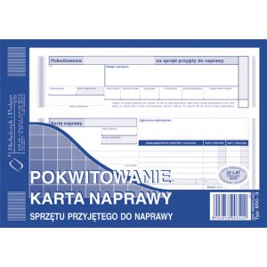 Pokwitowanie - karta naprawy sprzętu przyjętego do naprawy
