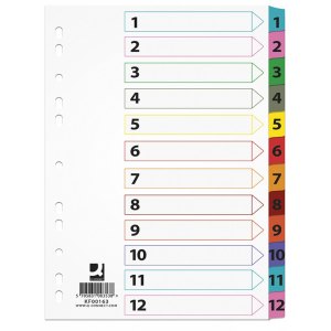 PRZEKŁADKI Q-CONNECT, KARTON, A4, 225X297MM, LAM., MIX KOL.