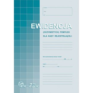 Ewidencja Vat - oczywistych pomyłek dla kasy rejestrującej