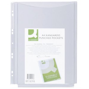 KOSZULKI NA KATALOGI Q-CONNECT, PVC, A4, KRYSTAL, 5SZT.