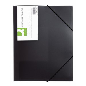 TECZKA Z GUMKĄ Q-CONNECT, PP, A4, TRANSPARENTNA CZARNA