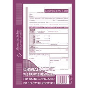 Oświadczenie w sprawie używania prywatnego pojazdu