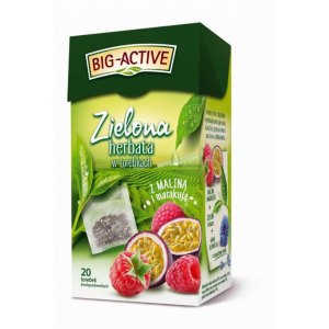 HERBATA ZIELONA, MARAKUJA Z MALINĄ BIG-ACTIVE 20T