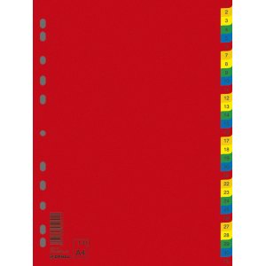 PRZEKŁADKI DONAU, PP, A4, 230X297MM, 1-31, MIX KOLORÓW