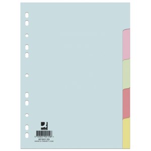 PRZEKŁADKI Q-CONNECT, KARTON, A4, 223X297MM, MIX KOLORÓW