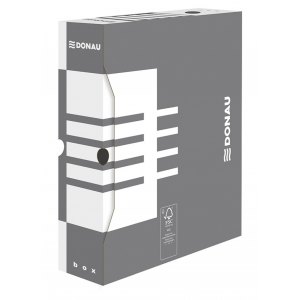 PUDŁO ARCHIWIZACYJNE DONAU, KARTON, A4/80MM, SZARE