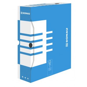 PUDŁO ARCHIWIZACYJNE DONAU, KARTON, A4/80MM, NIEBIESKIE