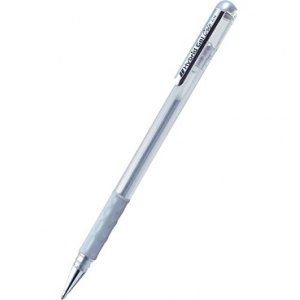 DŁUGOPIS ŻELOWY PENTEL HYBRID GRIP GEL GRIP, SREBRNY