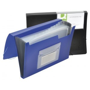 TECZKA HARM. Z GUMKĄ Q-CONNECT, PP, A4, 12-PRZE., NIEBIESKA