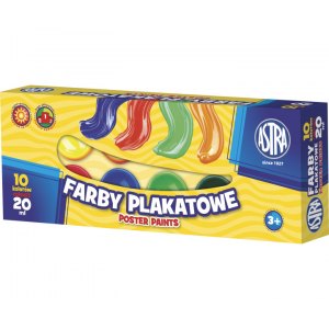 FARBY PLAKATOWE 10 KOLORÓW, 20ML, ASTRA