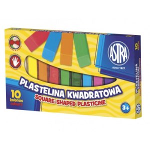 PLASTELINA KWADRATOWA, ASTRA, 10 KOLORÓW