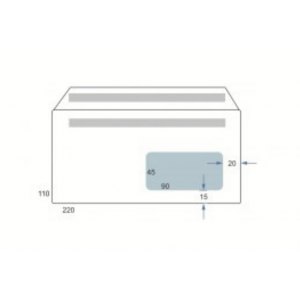 KOPERTA DL, SK SAMOKLEJĄCA, Z OKIENKIEM PRAWYM, 50 SZT