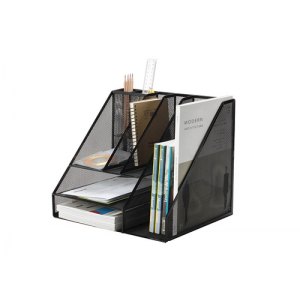 Organizer z przybornikiem Office Set metalowy, A4, czarny