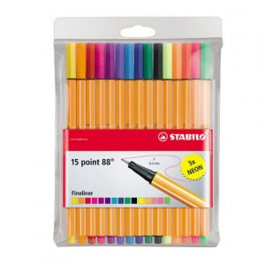 CIENKOPIS POINT 88. 10+5 NEONOWYCH STABILO 8815-1
