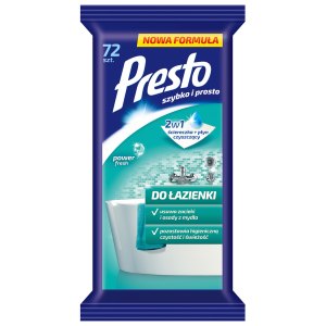 ŚCIERECZKI GOSPODARCZE PRESTO DO ŁAZIENEK 72SZT. BIAŁE