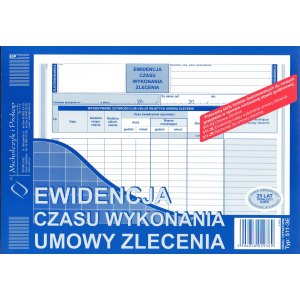 EWIDENCJA CZASU WYKANIA UMOWY ZLECENIE A5