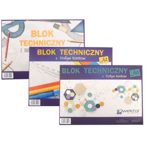 BLOK TECHNICZNY WEKTOR A4/10K BIAŁY
