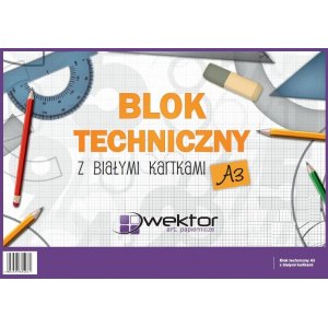 BLOK TECHNICZNY WEKTOR A3/10K BIAŁY