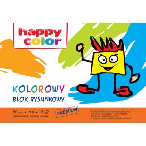 BLOK RYSUNKOWY HAPPY COLOR A4/15K KOLOROWY