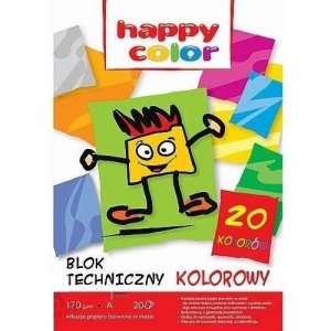BLOK TECHNICZNY HAPPY COLOR A4/20K 170G KOLOROWY