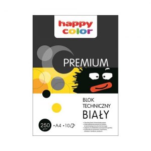 BLOK TECHNICZNY HAPPY COLOR A4/10K 250G BIAŁY