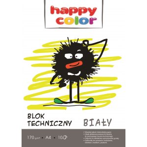 BLOK TECHNICZNY HAPPY COLOR A4/10K 170G BIAŁY