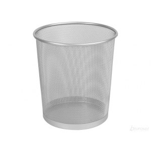 KOSZ METALOWY OKRĄGŁY, TIERRA, 18L SREBRNY
