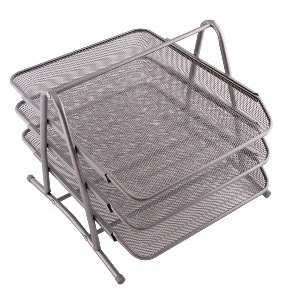 SZUFLADA NA BIURKO LEVIATAN 3 SZT SIATKA SREBRNY