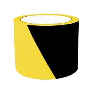 TAŚMA OSTRZEGAWCZA CZARNO-Ż&Oacute;ŁTA 75mm x 100m