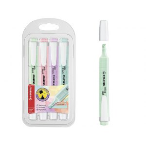 KOMPLET ZAKREŚLACZY SWING COOL STABILO, 4 PASTELOWE KOLORY