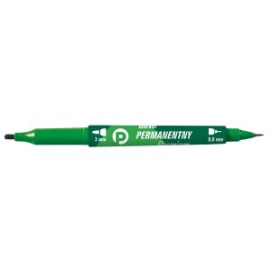 MARKER PERMANENTNY KM501, DWUSTRONNY, ZIELONY, TETIS