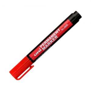 MARKER UNI 380B ŚCIĘTY, CZERWONY
