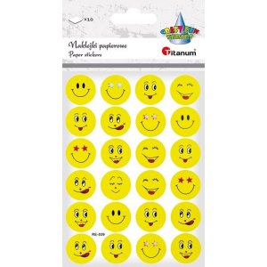 NAKLEKJI EMOTIKONY 88X120 BUŹKA Ż&Oacute;ŁTA, 10 ARKUSZY
