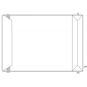 Koperta E-4, biała, HK z paskiem, RBD poszerzana, 250 szt