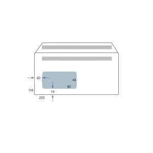 Koperta DL, SK samoklejąca, z okienkiem lewym, 1000 szt