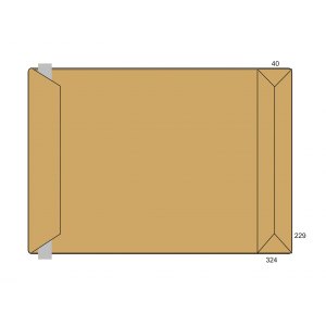 Koperta C-4, brązowa, HK z paskiem, RBD poszerzana, 250 szt
