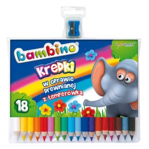KREDKI BAMBINO W DREW. OPRAW. + TEMP, 18 KOLORÓW, MAJEWSKI